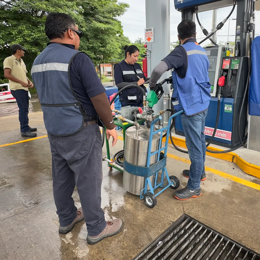 Ensayo sistema de recuperación de vapores de NOM-004-ASEA